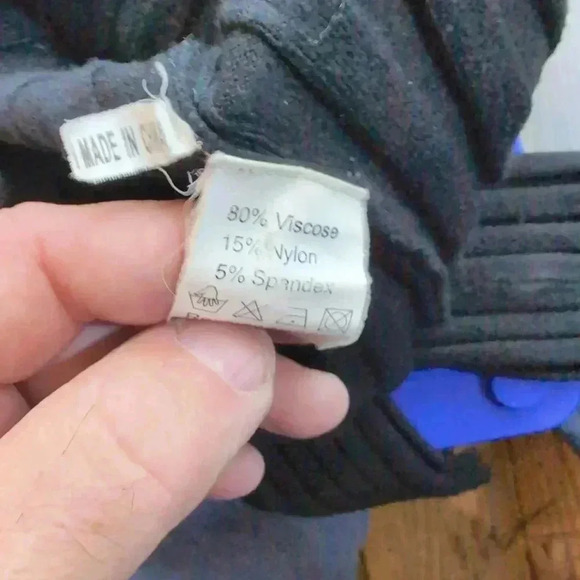 Cable knit sweater Unique Rhinestone Zipper sz L Black - Picture 7 of 7